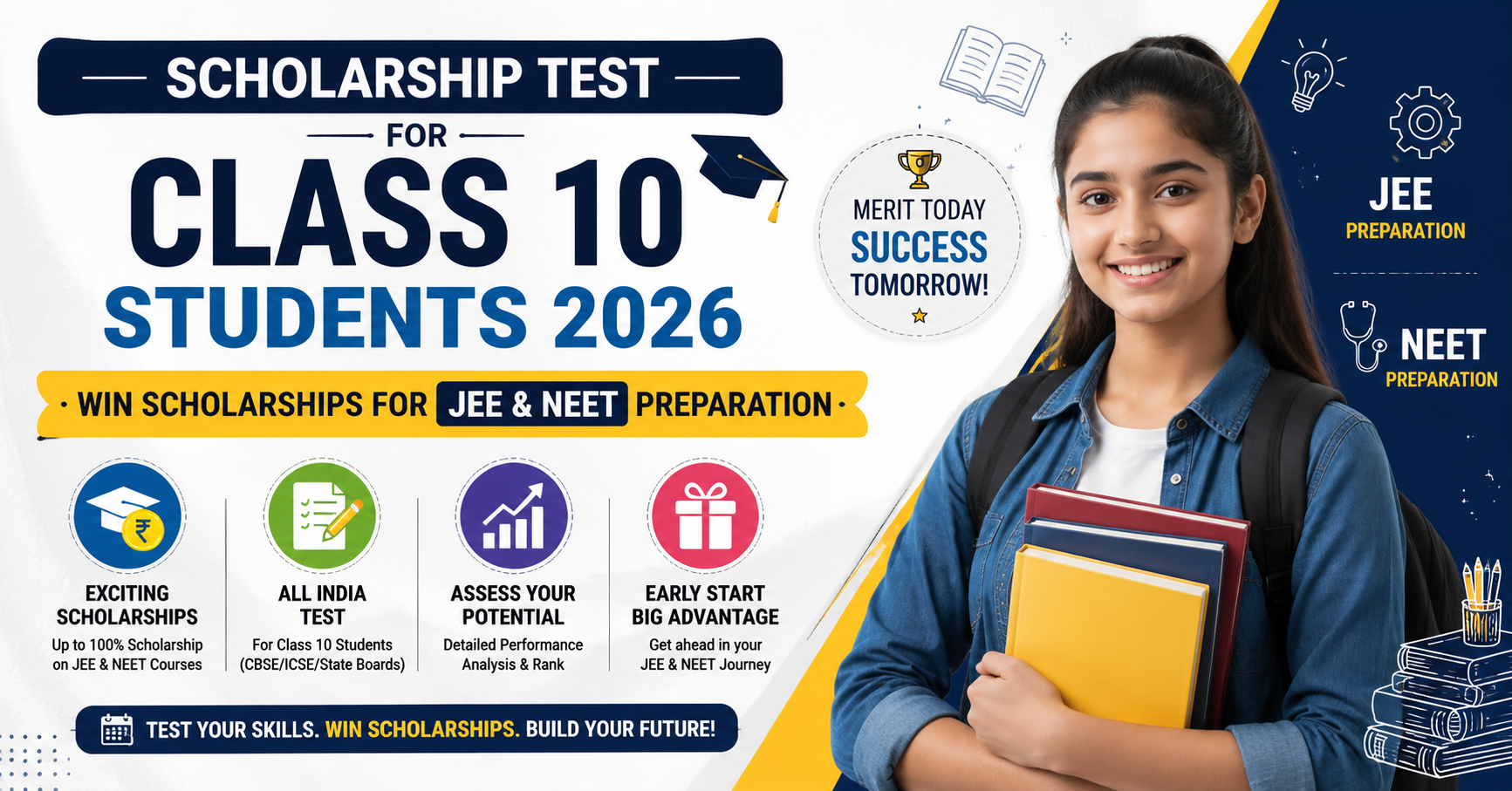 Scholarship Test for Class 10 Students 2026: Win Scholarships for JEE & NEET Preparation