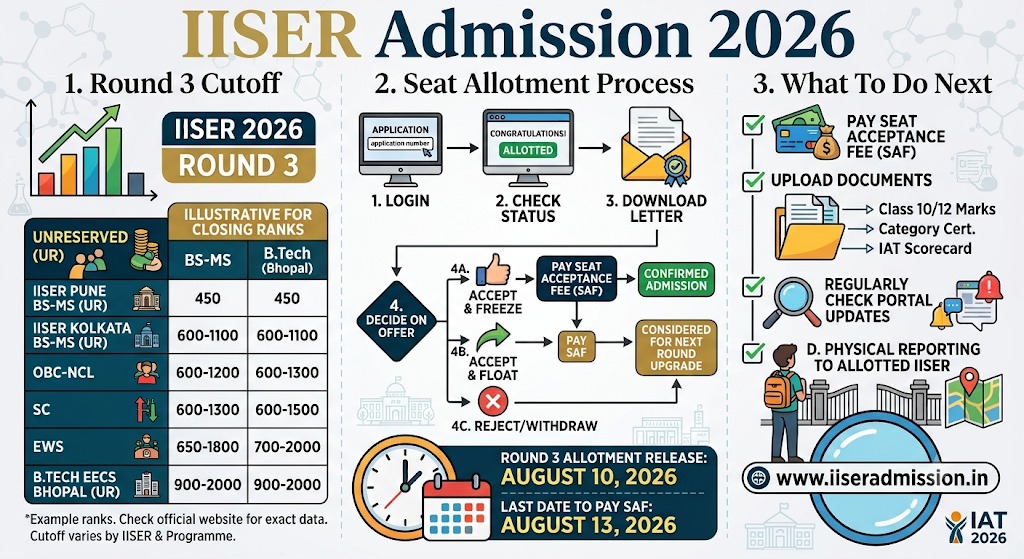 IISER Round 3 cutoff 2026